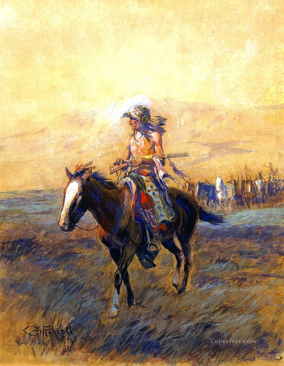 monturas de caballería para los valientes 1907 Charles Marion Russell Pintura al óleo